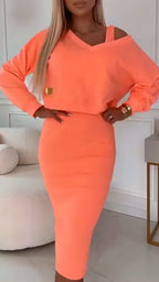Womens Suspender Dress + Top Casual Suit