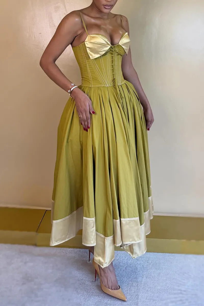 Women's Elegant Thin Strap Slim Vest or A Line Skirt