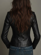 Retro Single-breasted Slim-fit Jacket Made Of Eco-friendly PU Leather