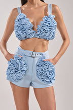 Women's 3d Floral Cropped Camisole Vacation Top Or Floral Loose Fit Cropped Trousers