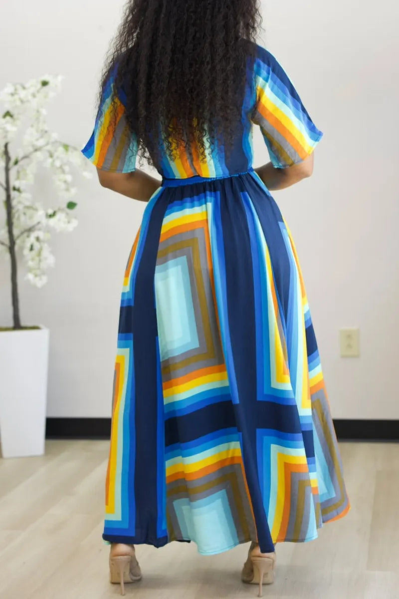 Women's Casual Pattern Print Cropped Top Skirt Set