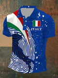 Men's Vintage Italy Printed Casual Polo Shirt