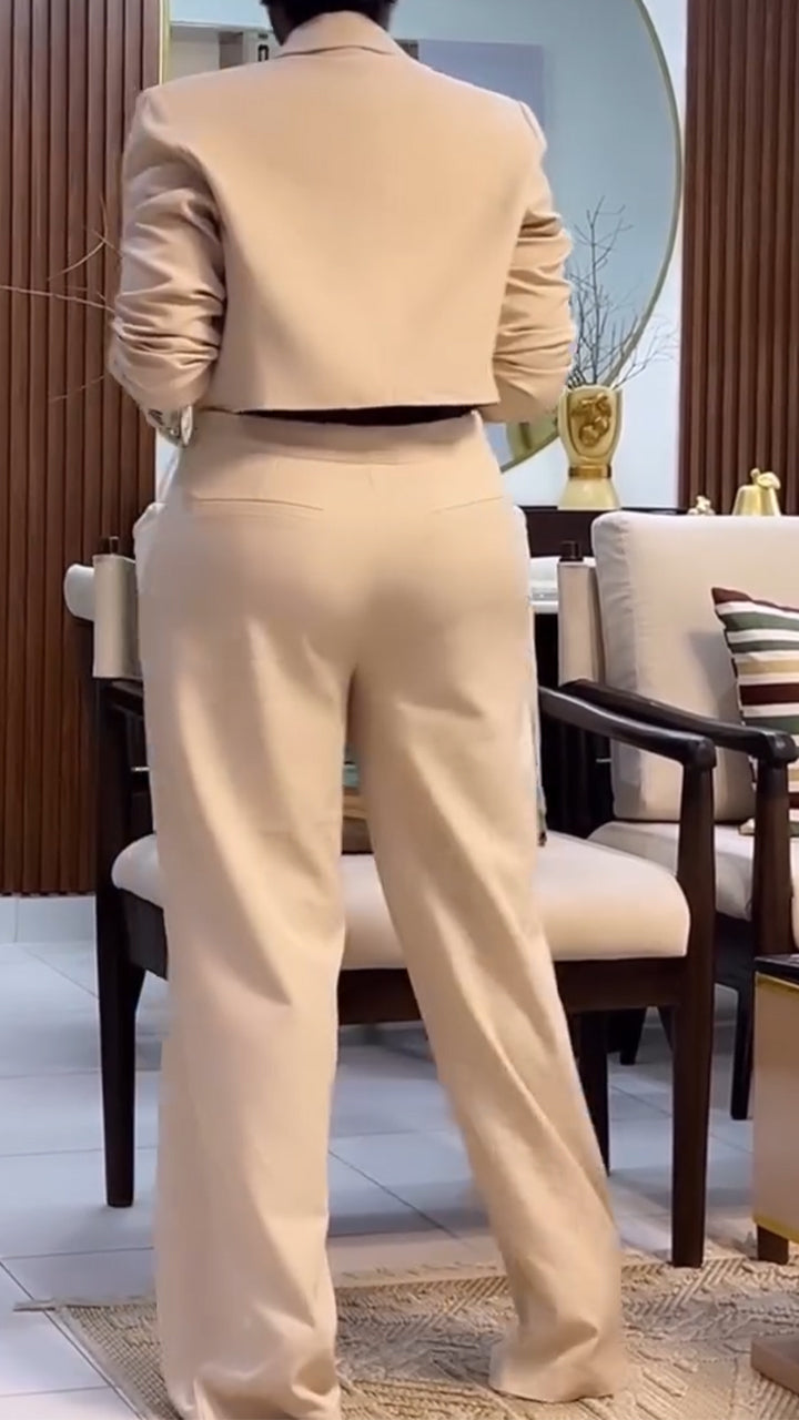 Women Laple Collar Jacket+ Pants Temperament Commuting Suit