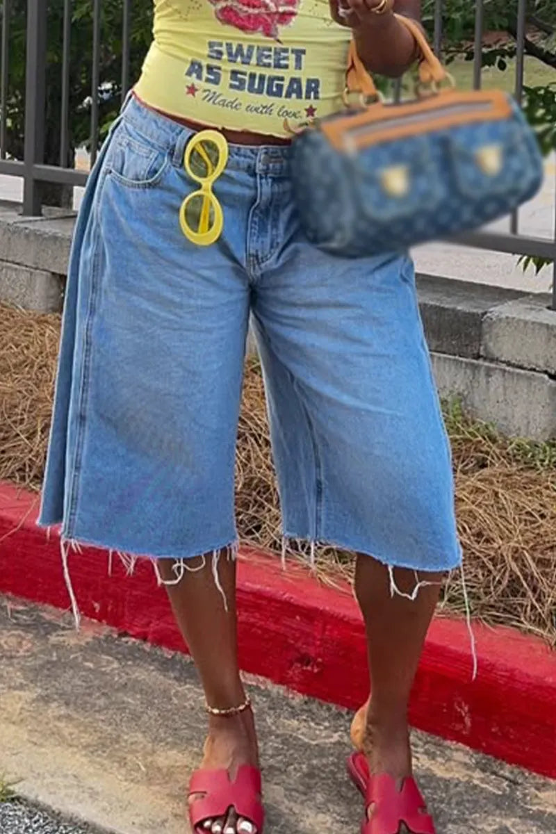 Women Casual U-neck Printed Top or Jeans