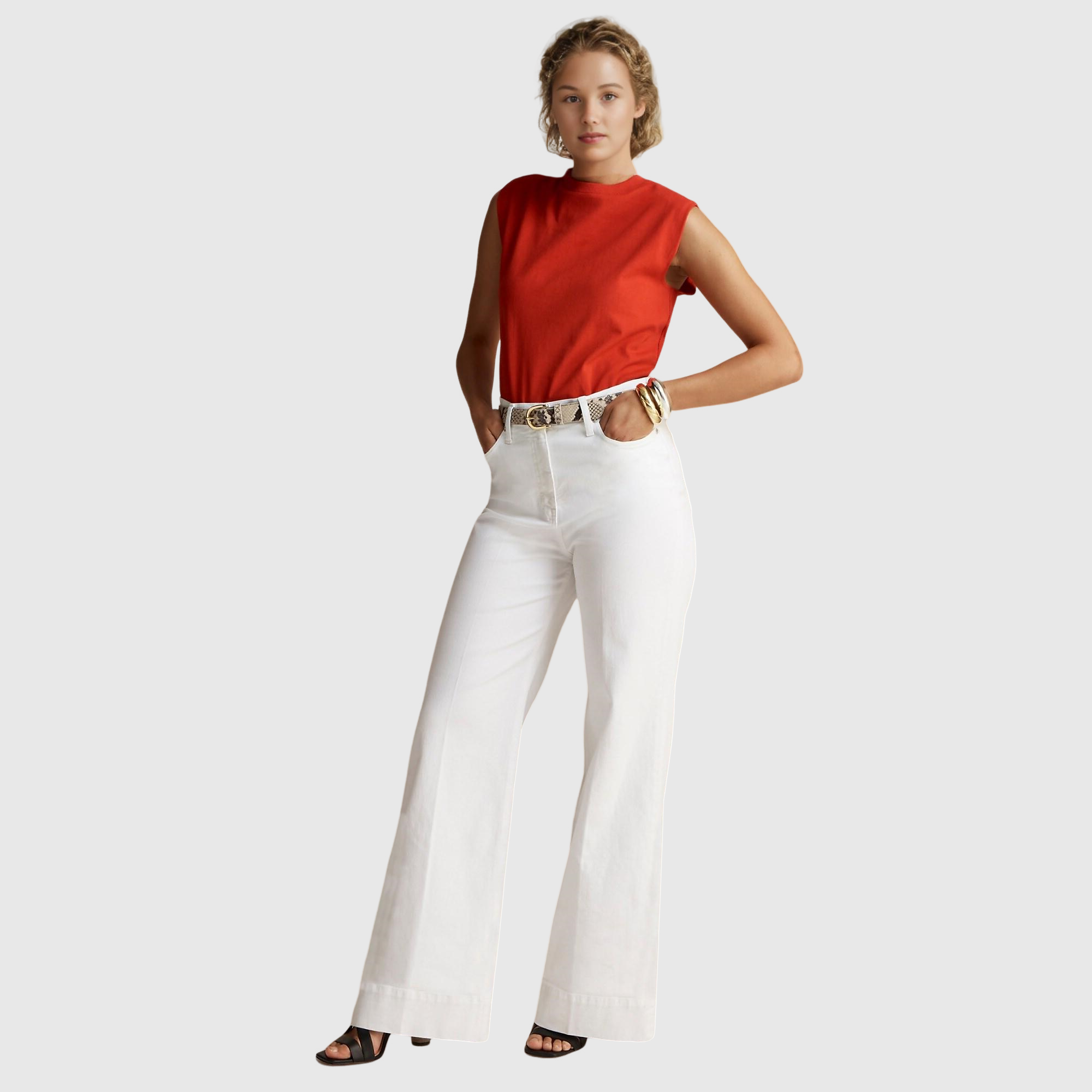 Tall Wide Leg Denim Trouser