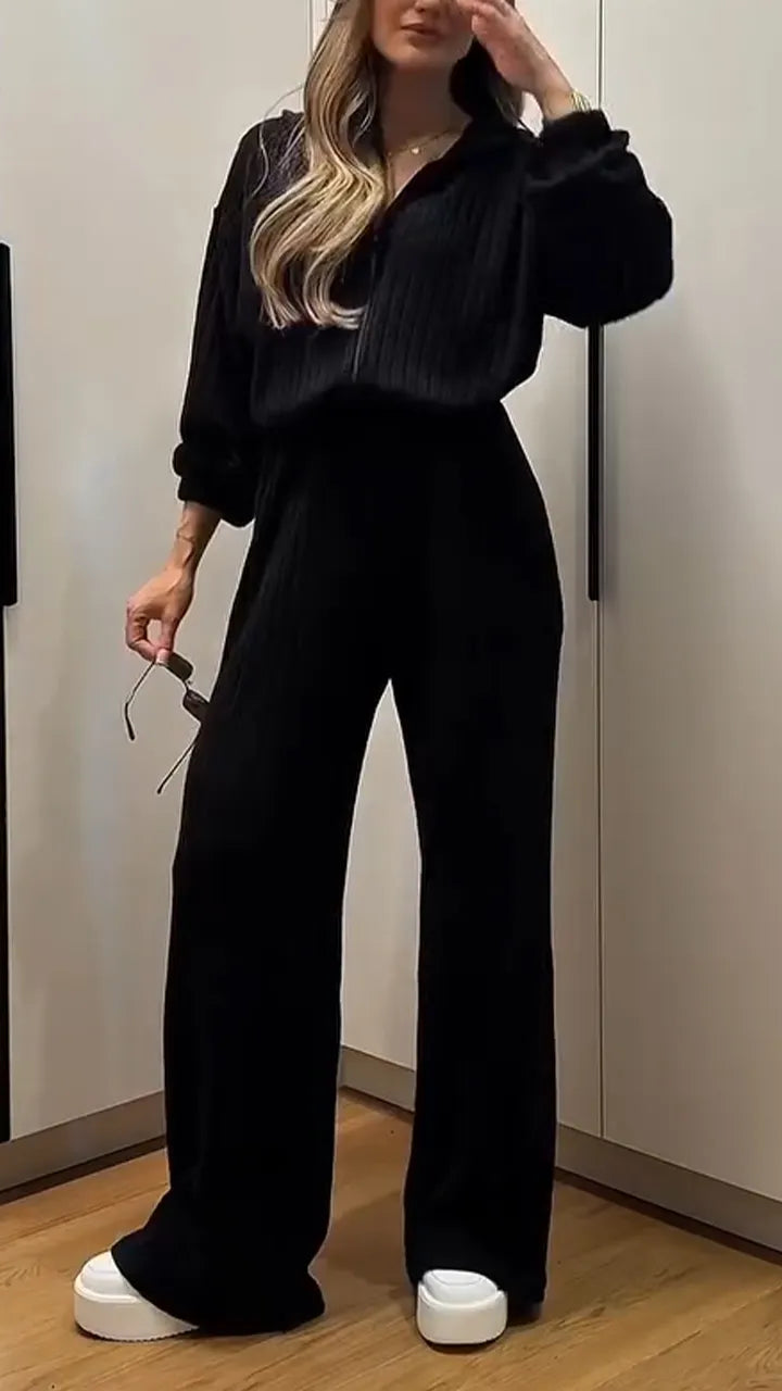 Women Hooded Patchwork Casual Jumpsuit