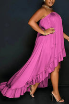 Women's Party Dress Strapless With Asymmetrical Hem