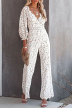 Women's Sexy Elegant Lace Long Sleeve Jumpsuit