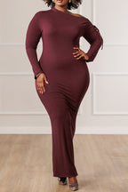 Women's Long Off Shoulder Bodycon Party Dress