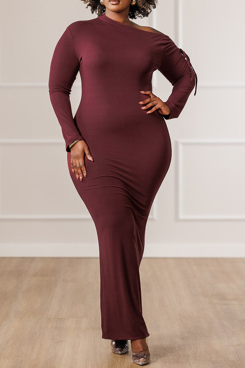 Women's Long Off Shoulder Bodycon Party Dress