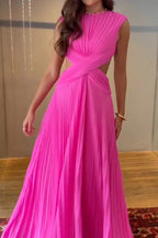 Women's Party Dress Pleated Backless Dress