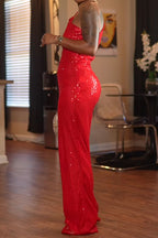 Women's Off Shoulder Sequin Party Jumpsuit