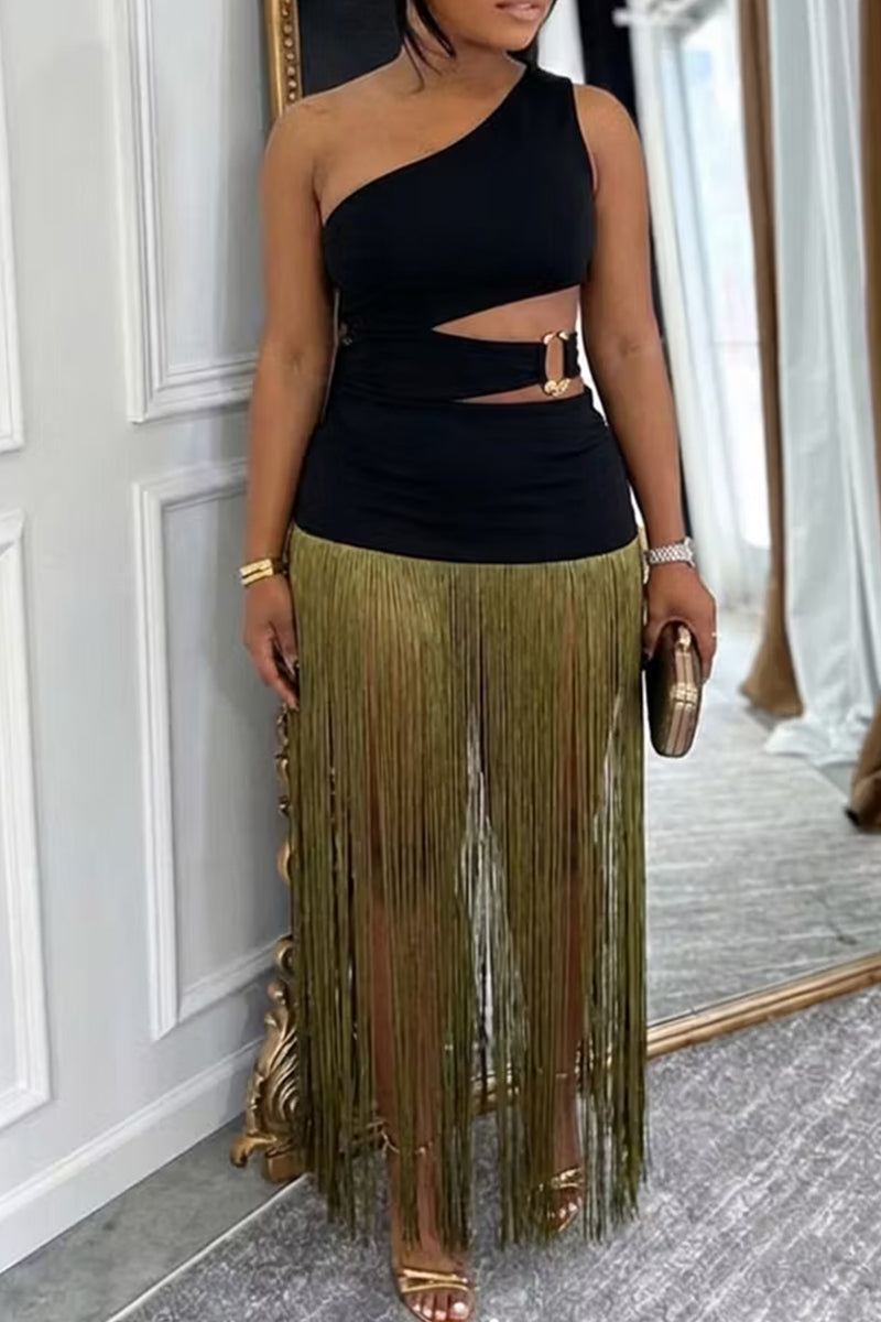Women's Cutout Tassel Party Bodysuit