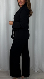 Womens Collared Jacket + Trousers Temperament Commuter Suit