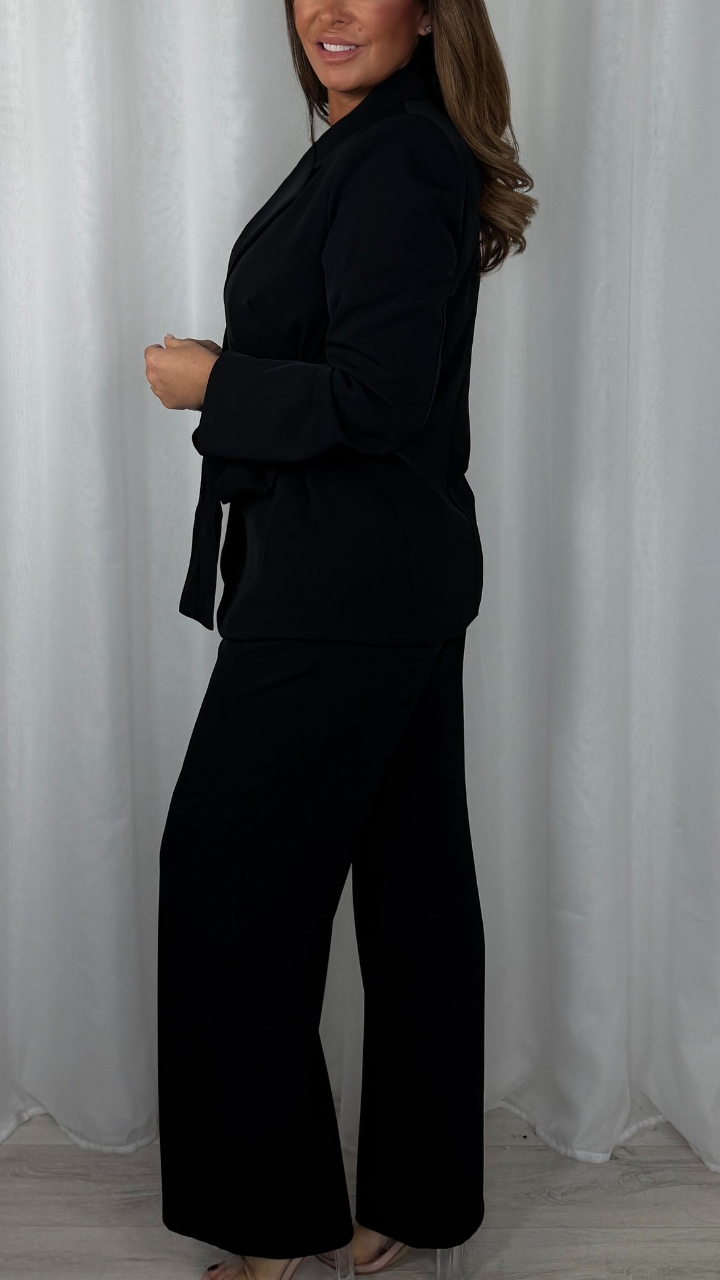 Womens Collared Jacket + Trousers Temperament Commuter Suit