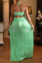 Women's Resort Fashion Halter Waist Cutout Dress