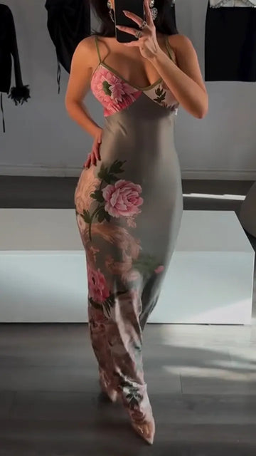 Women Strappy Printed Sexy and Temperament Dress