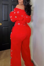 Women Strapless Metal Hollow Jumpsuit or Hollow Jacket