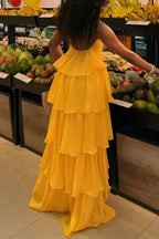 Women's Resort Layered Hem Halter Dress