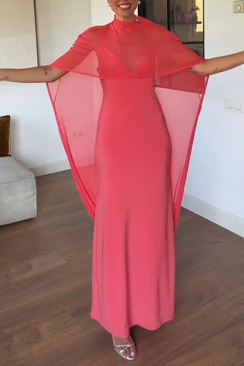 Women's Elegant Mesh Cover Up Dress Set