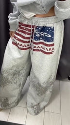Womens Hooded Printed Jacket + Pants Casual Set