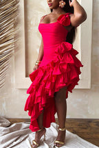 Women's Party Maxi Dress With Asymmetrical Hem