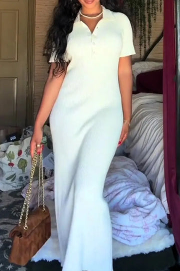 Women's Casual Collared Long Dress