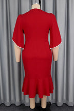 Women's Three-Dimensional Flower Dress Round Neck Shirt With Dresses