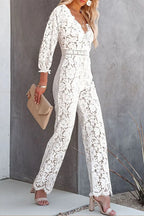 Women's Sexy Elegant Lace Long Sleeve Jumpsuit