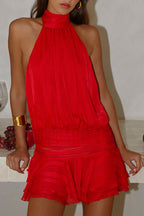 Women's Backless Cropped Party Dress