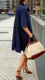 Women's Lapel Button Half-open Casual Dress