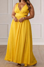 Women's Party Maxi Dress With Crossover Design