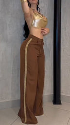 Women Halter Neck Top + Pants Sexy Casual Suit