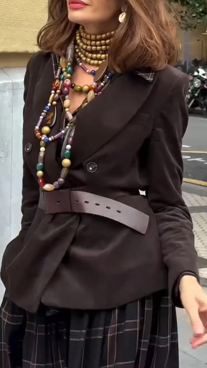 Women Inner Dress+ Jacket Style Casual Suit