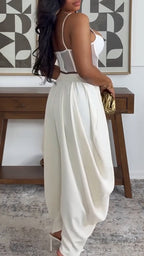 Women Suspender Fishbone Top+ Pants Sexy Casual Suit