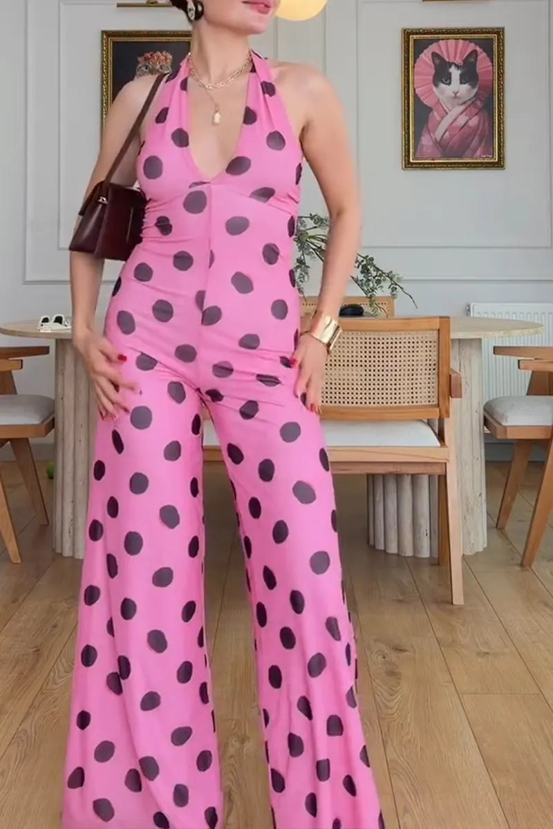 Women's Summer Bestseller Resort Polka-Dot Jumpsuit