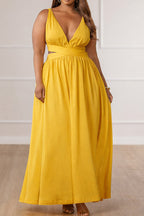 Women's Party Maxi Dress With Crossover Design