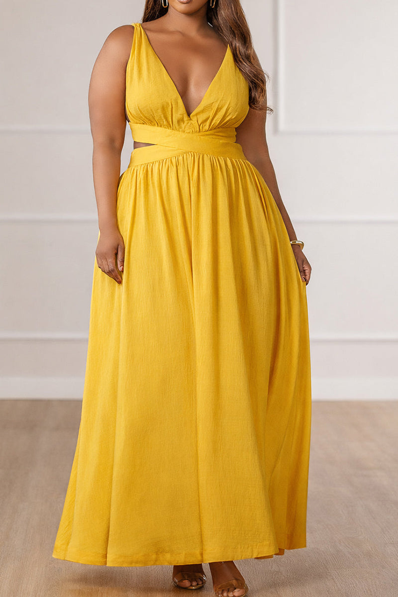 Women's Party Maxi Dress With Crossover Design