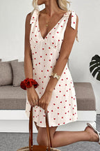 Women's Elegant Heart Print Short Dress