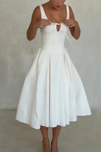 Women's Elegant Pleated Hem Cami Dress
