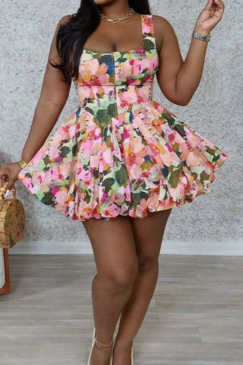 Women's Vacation Style Printed Short Dress