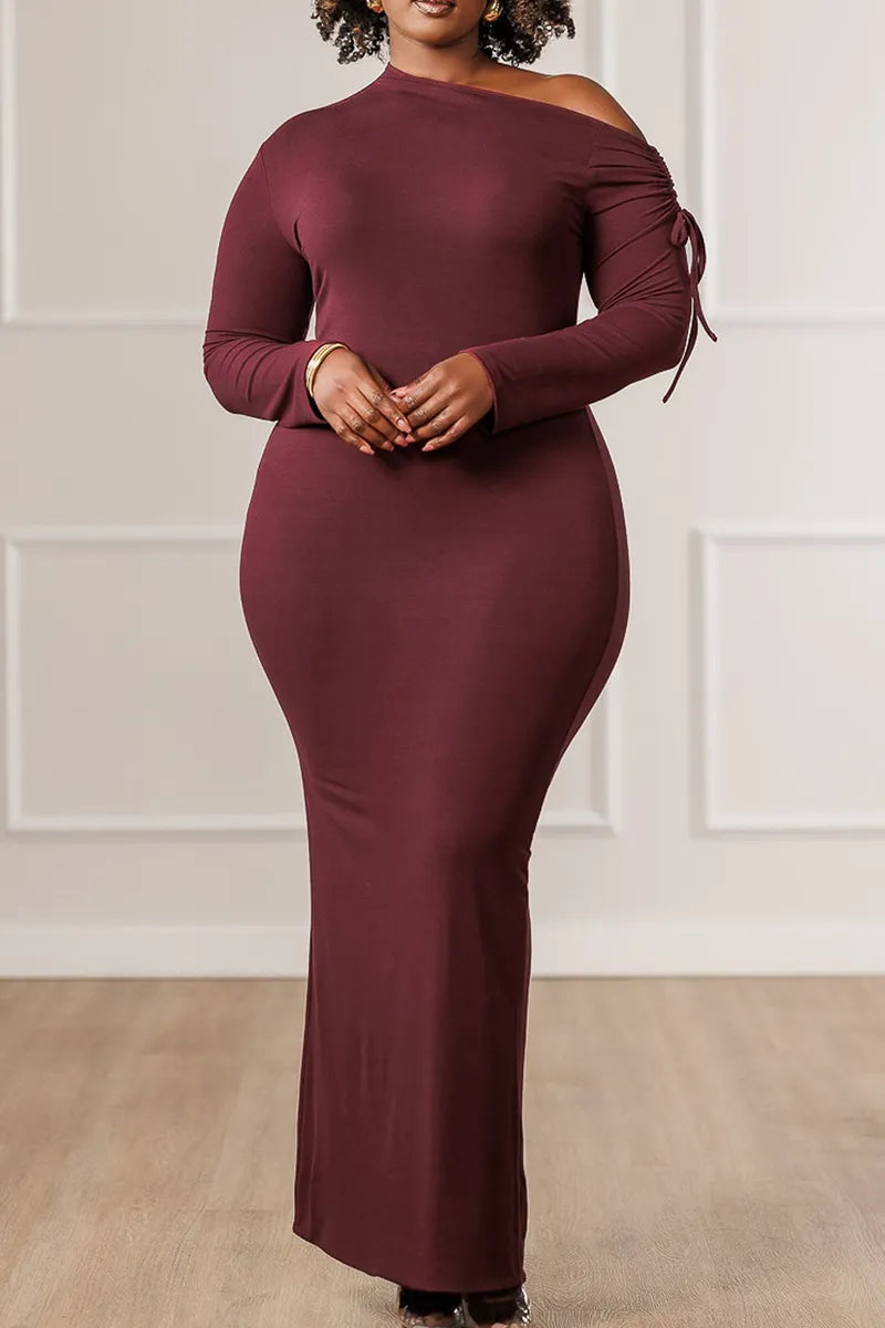 Women's Long Off Shoulder Bodycon Party Dress