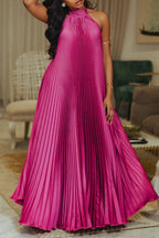 Women's Fashion Party Pleated Loose Halter Dress