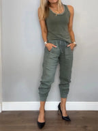 Women's Daliy Summer Cotton and Linen Casual Two-piece Set